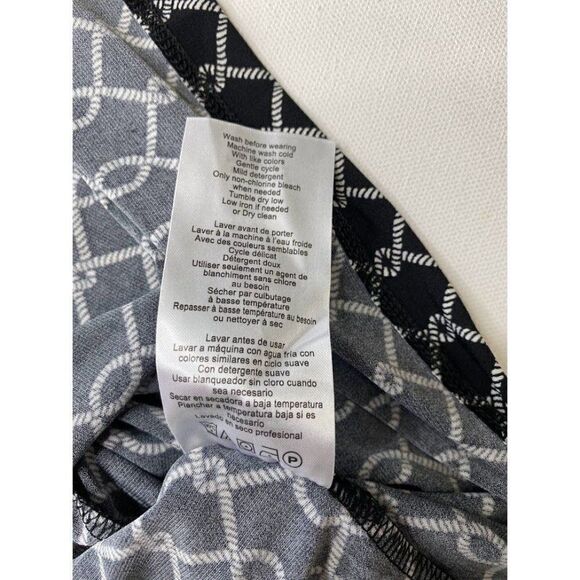 Motherhood Maternity Surplice Faux-Wrap Dress‎ Womens XL Black White Side-Tie - Picture 8 of 15